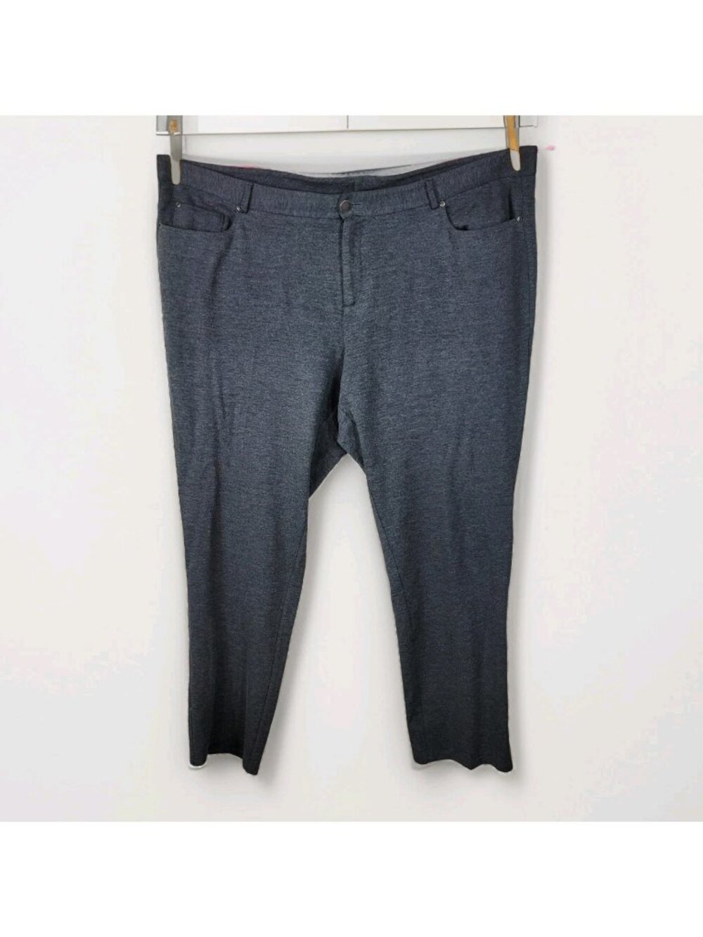 CJ Banks Plus Size 24W Pants Straight Leg Fit 24 Stretch Signature Gray Grey